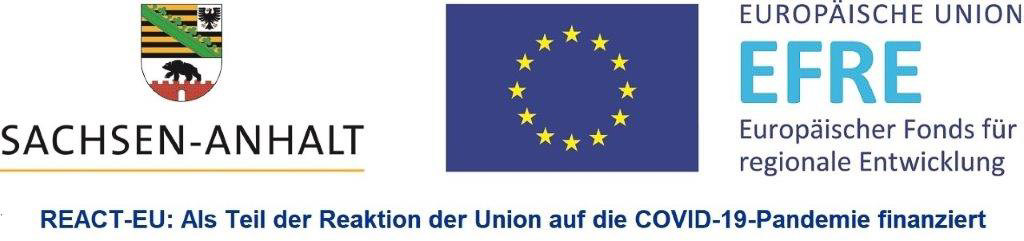 Logos Sachsen-Anhalt und EU Förderung REACT-EU.